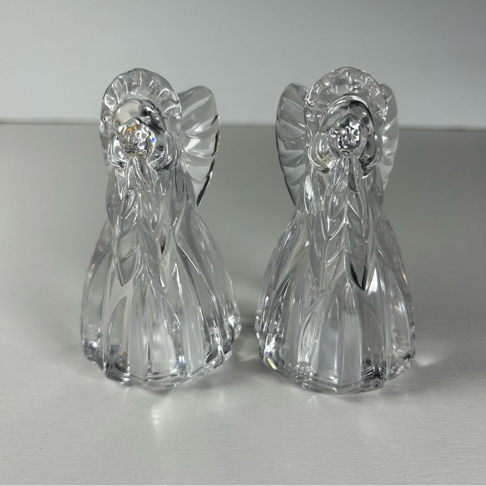 Gorham Crystal Pair of Angel Salt & Pepper Shakers Germany Christmas Vintage